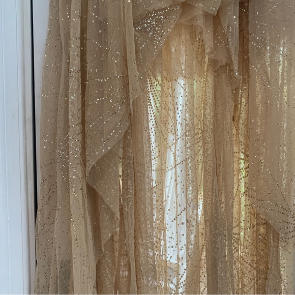 Free People Can’t Stop The Feeling gold glitter skirt M - Picture 3 of 5